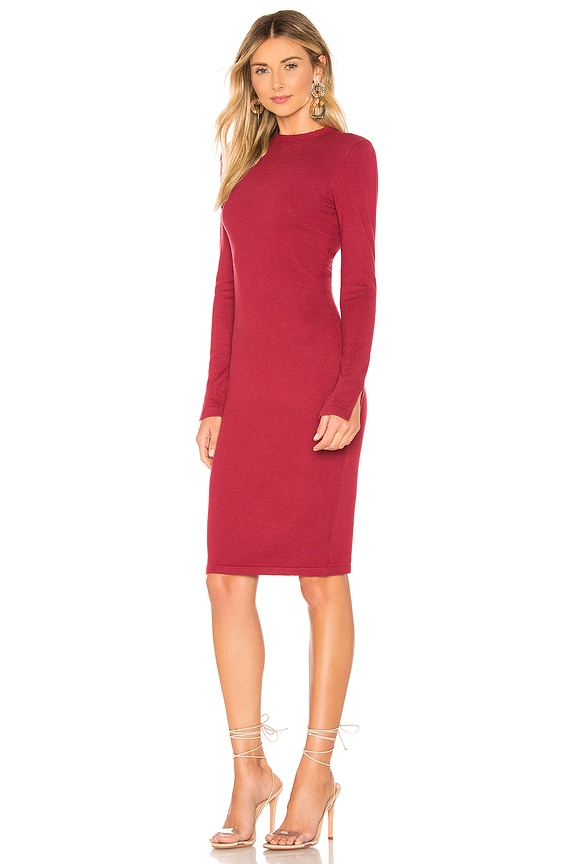 view 2 of 3 VESTIDO MIDI VIK in Dark Red