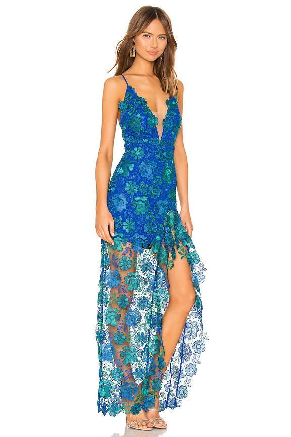 view 2 of 4 Tarron Gown in Green & Blue