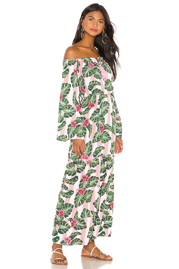 view 2 of 3 Love Spell Maxi in Pink Palm Stripe