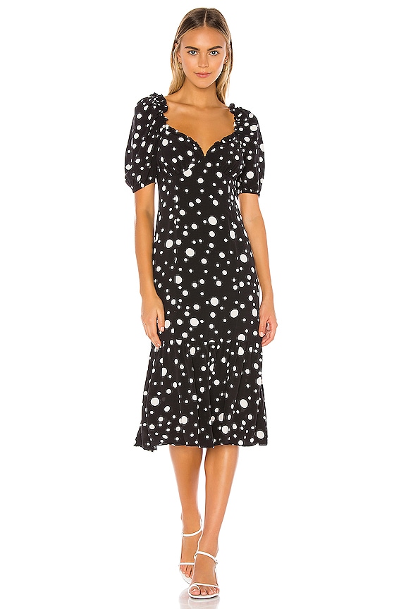 view 1 of 4 VESTIDO DENNIS in Black Polka Dot