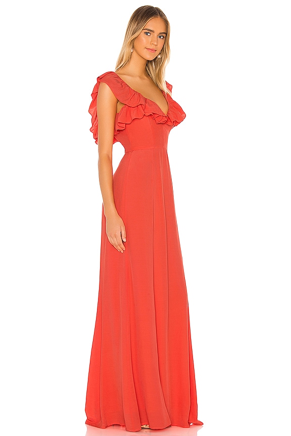 view 2 of 3 VESTIDO LARGO MILA in Red Orange