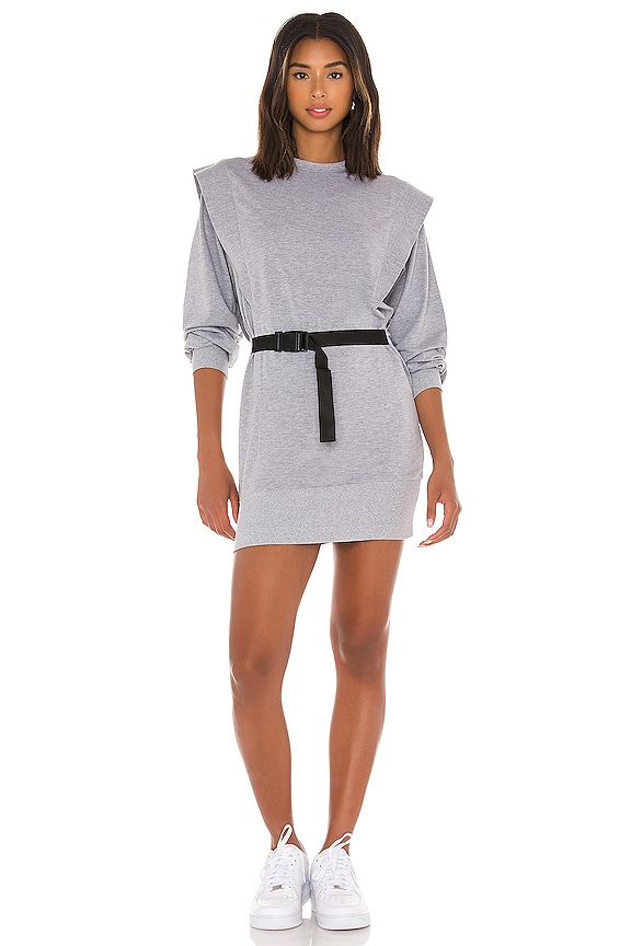Lovers and Friends Eli Shoulder Pad Mini Dress in Grey REVOLVE