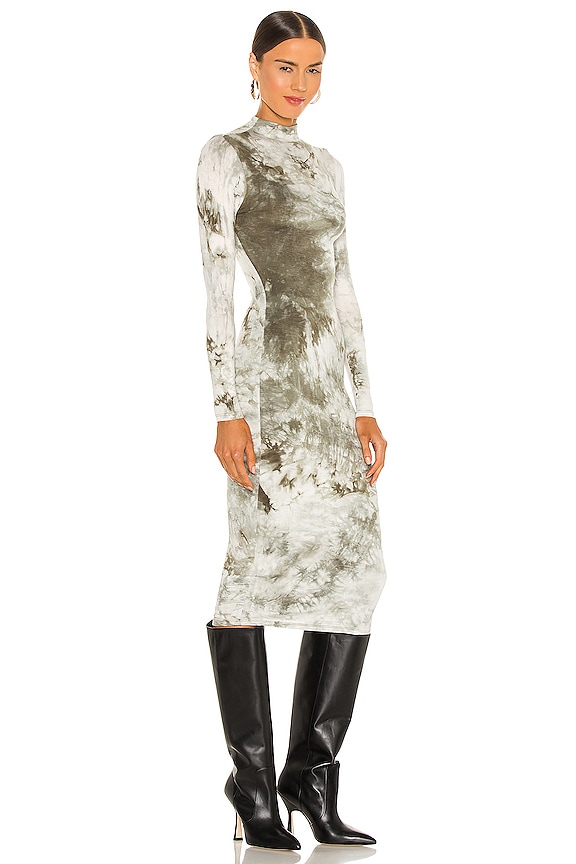 view 2 of 3 ROBE MI-LONGUE IVANNA in Green Tie Dye