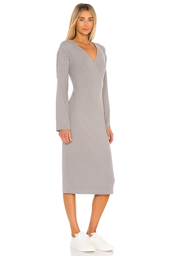 view 2 of 4 Charlie Wrap Midi Dress in Heather Grey