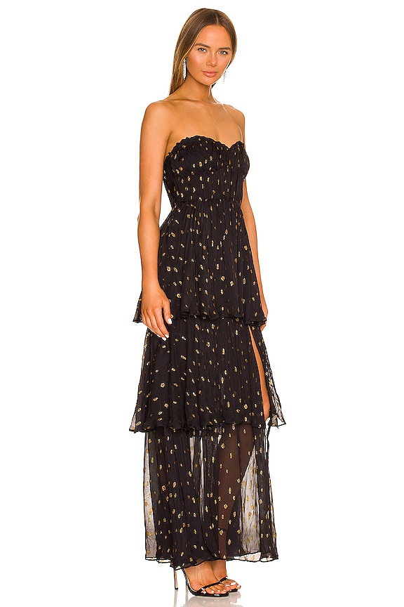 view 2 of 3 Bruna Maxi Dress in Black & Gold