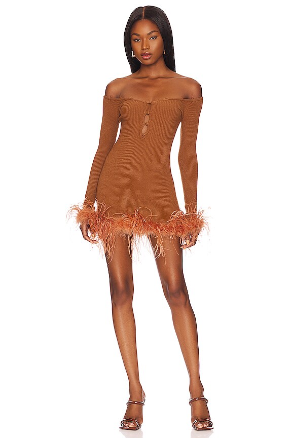 view 2 of 4 MINIVESTIDO PLUMAS JALEN in Cocoa