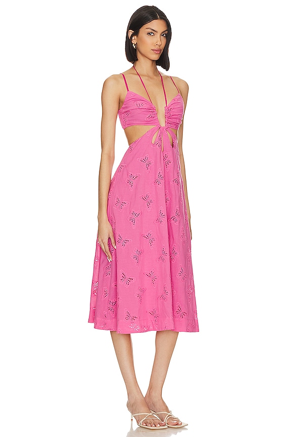 view 2 of 3 x Jetset Christina Farrah Midi Dress in Fuchsia Pink