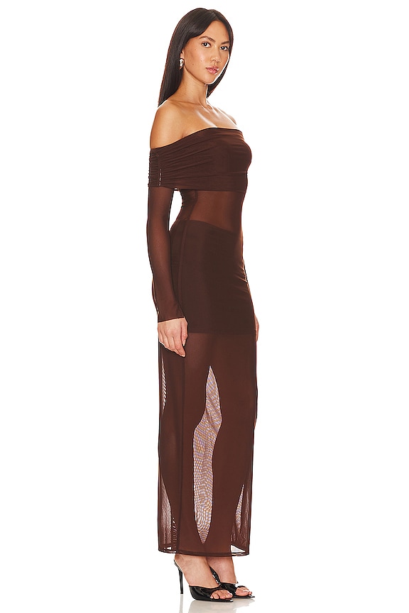 view 2 of 3 x Anja Dujaković  Fio Maxi Dress in Chocolate Brown