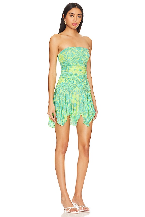 view 2 of 3 MINIVESTIDO FALLON in Green Bandana