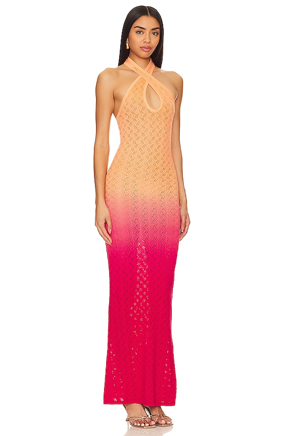 view 2 of 4 Solara Ombre Maxi Dress in Orange Ombre