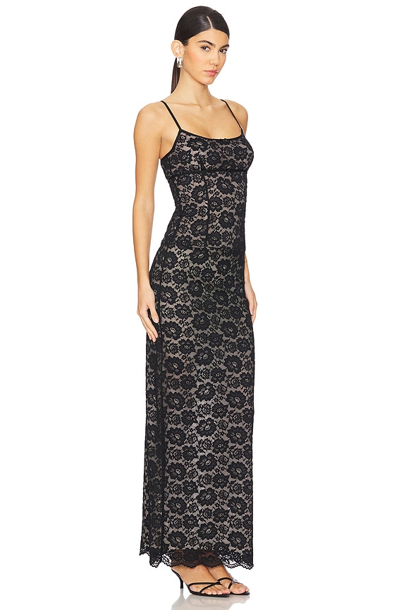 view 2 of 3 VESTIDO LARGO LEILA SHEER in Black