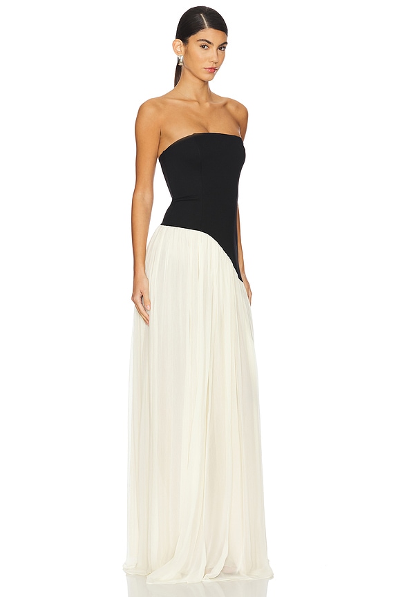 view 2 of 4 Alice Strapless Gown in Black & Cream