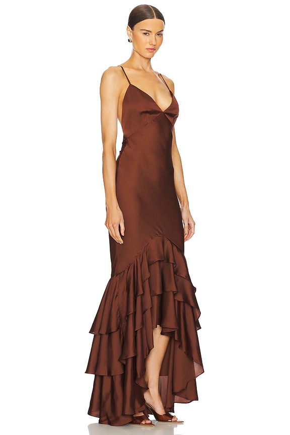 view 2 of 3 Cleo Gown in Chocolate Brown