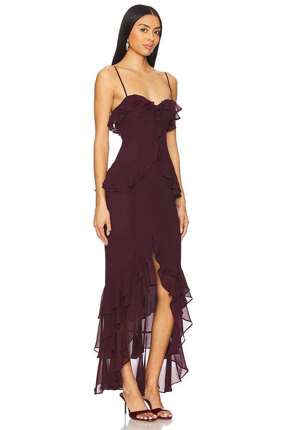 view 2 of 3 Melissa Gown in Wine Red
