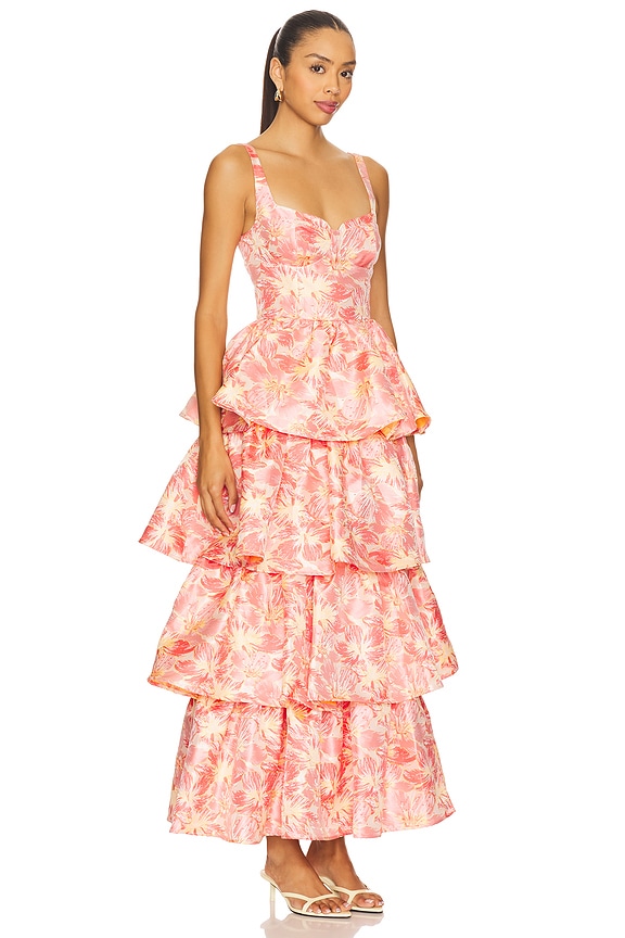 view 2 of 3 VESTIDO FRANCESCA in Pink & Yellow Floral