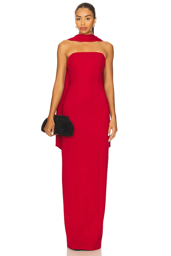 view 2 of 3 ROBE DE SOIRÉE CAROLINE in Red