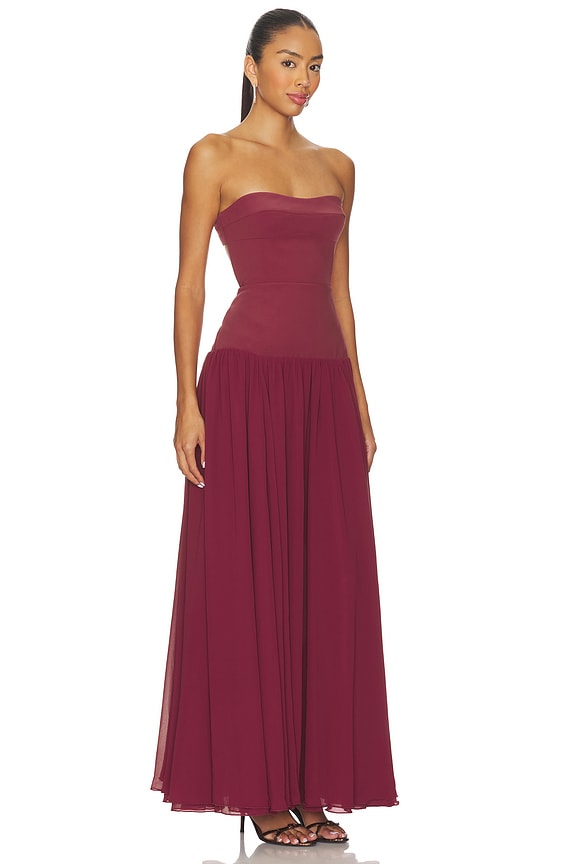 view 2 of 3 VESTIDO LARGO MARGOT in Plum