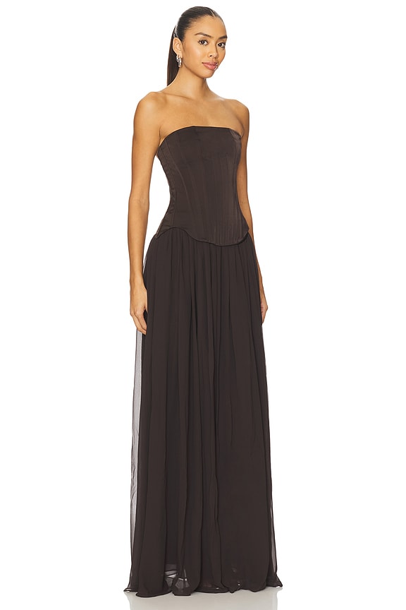 view 2 of 3 ROBE DE SOIRÉE DELIA in Chocolate Brown