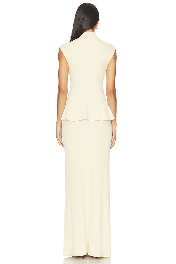 Florie Mock Neck Maxi Dress in French Vanilla View 3 of 3