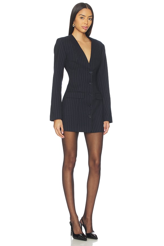 view 2 of 4 Peyton Mini Dress in Navy Pinstripe