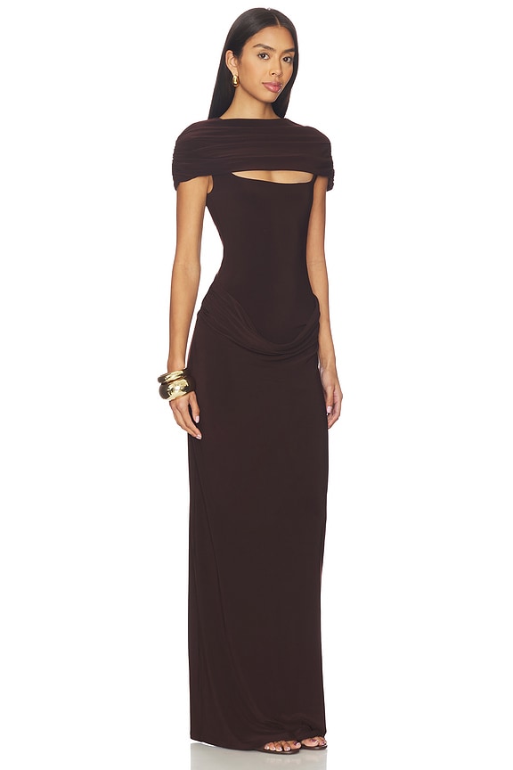 view 2 of 3 ROBE DE SOIRÉE SELENE in Chocolate