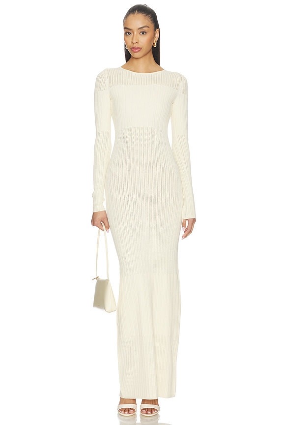 view 2 of 3 Doreen Pointelle Maxi Dress in Ivory