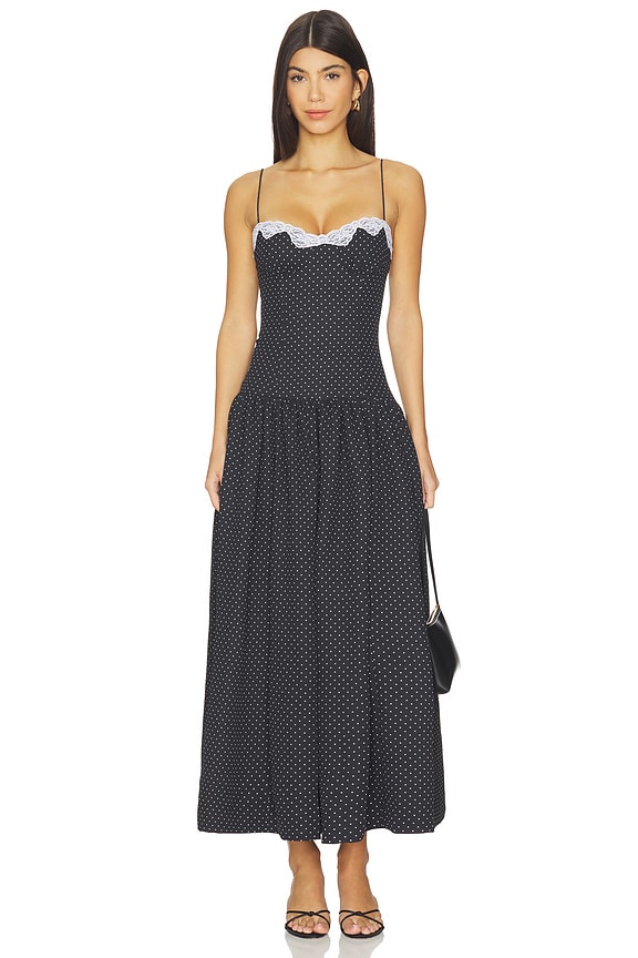 view 1 of 4 ROBE ROSEMARY in Black Polka Dot