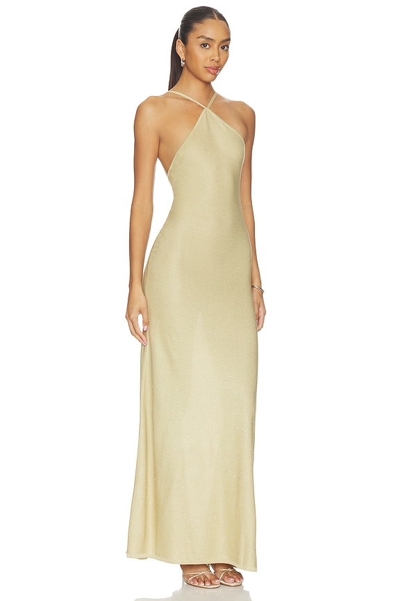 view 2 of 4 Tatyana Halter Sequin Maxi Dress in Light Sage