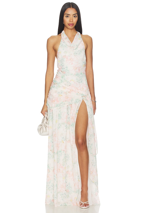 view 1 of 3 ROBE DE SOIRÉE KALOMA in Pink & Green Floral