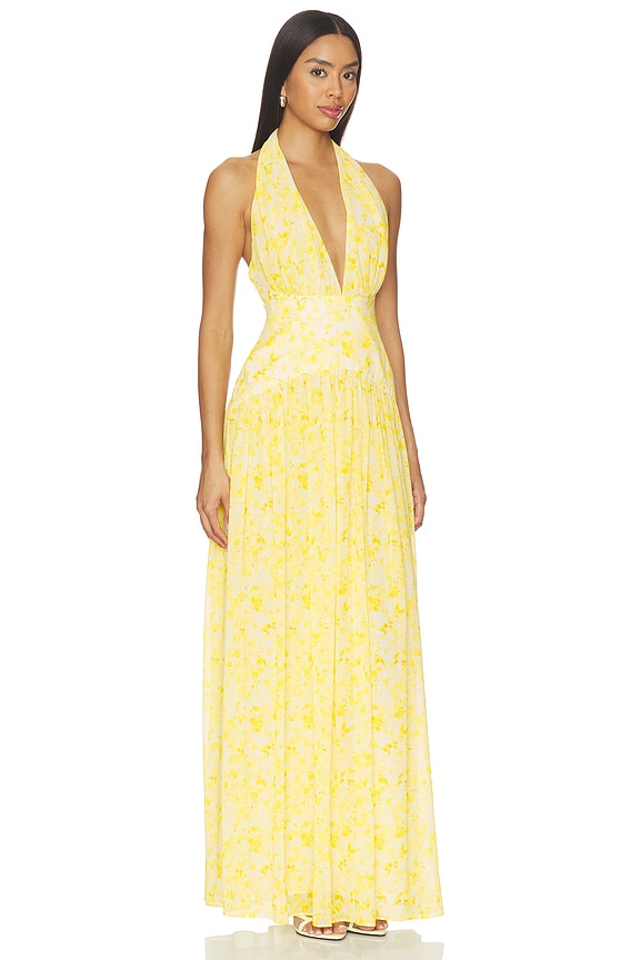 view 2 of 3 VESTIDO LARGO HANNAH in Yellow Floral