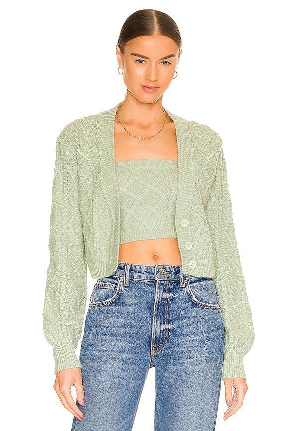 Lovers and Friends Opal Cardigan in Meadow Green | REVOLVE