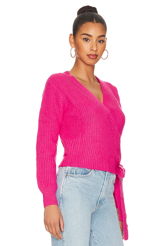 view 2 of 5 Lisseth Wrap Sweater in Hot Pink