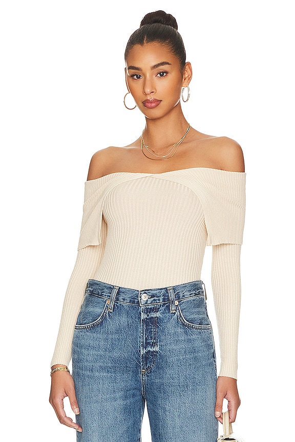 view 1 of 4 Avi Off Shoulder Sweater in Beige