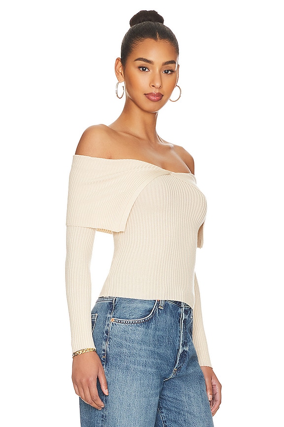 view 2 of 4 Avi Off Shoulder Sweater in Beige