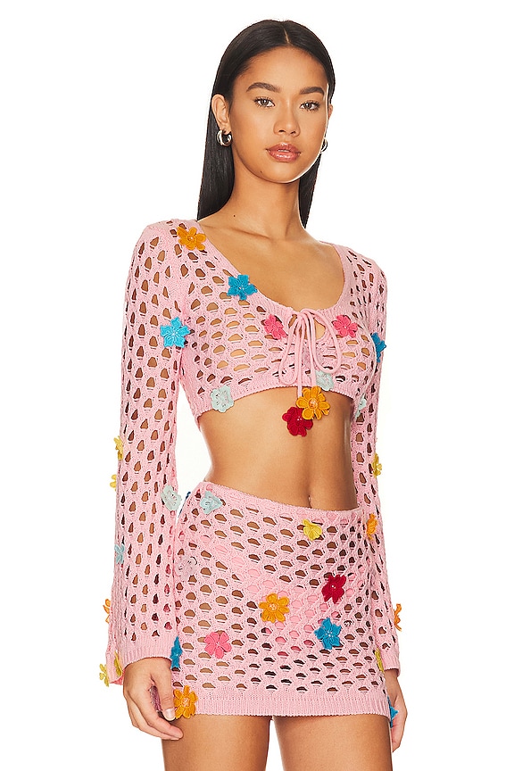 view 2 of 4 FLOWER POWER トップ in Pink