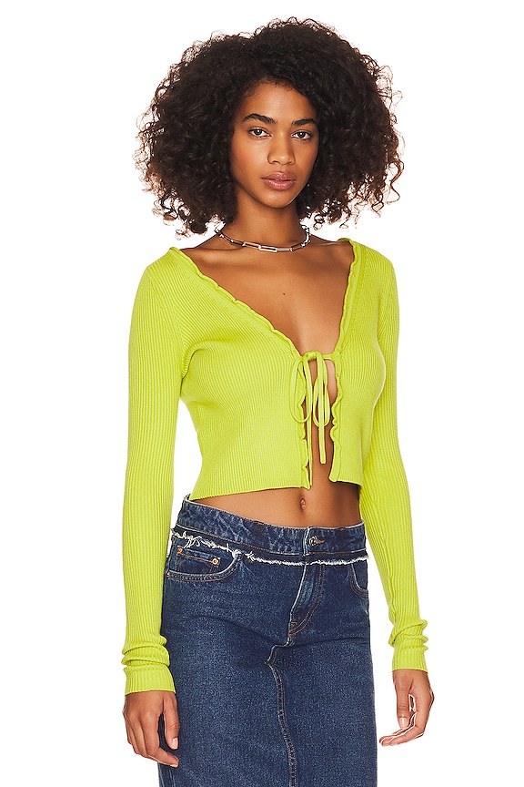 view 2 of 4 HALINA カーディガン in Lime Green