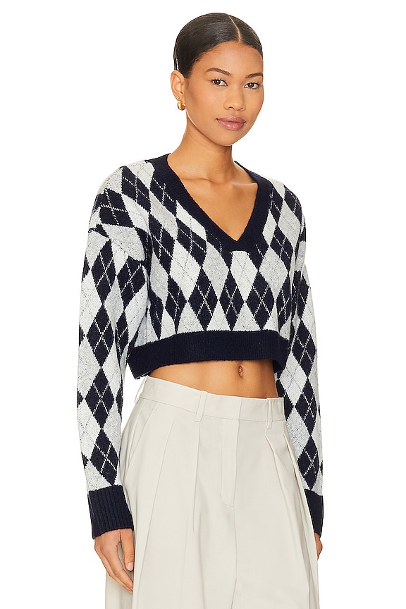 view 2 of 4 Steph Argyle Sweater in Navy & Grey