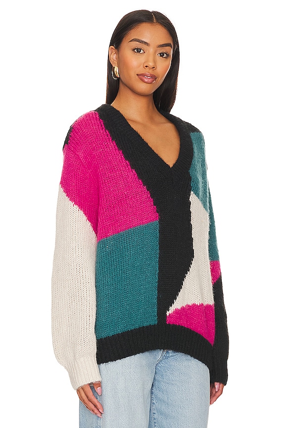 view 2 of 4 Makana Pullover in Red & Blue Multi