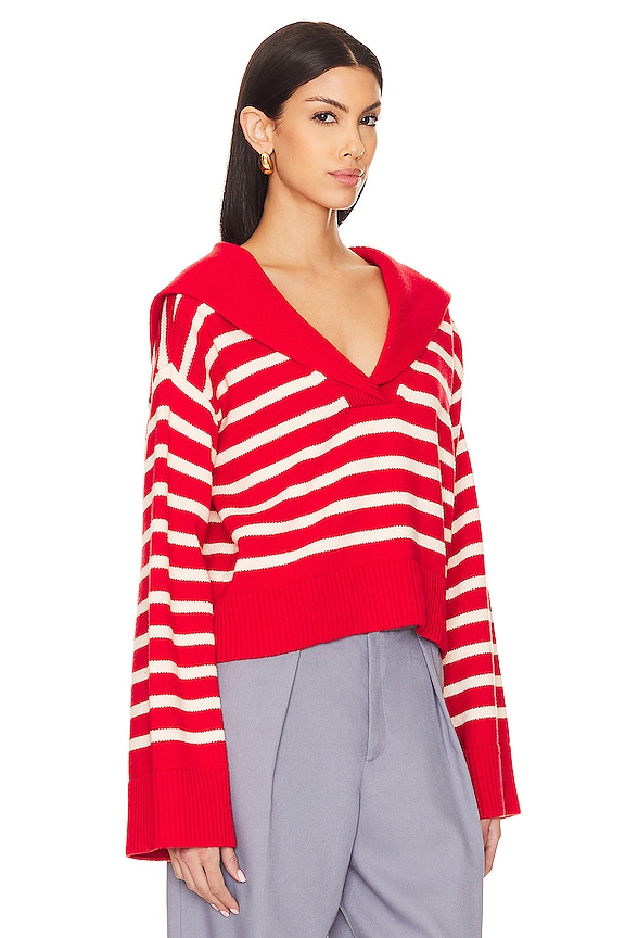 view 2 of 4 x Anja Dujaković Niam Striped Sweater in Ivory & Red