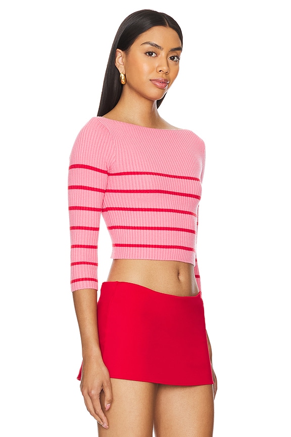 view 2 of 4 Mafalda Stripe Sweater in Pink & Red Stripes