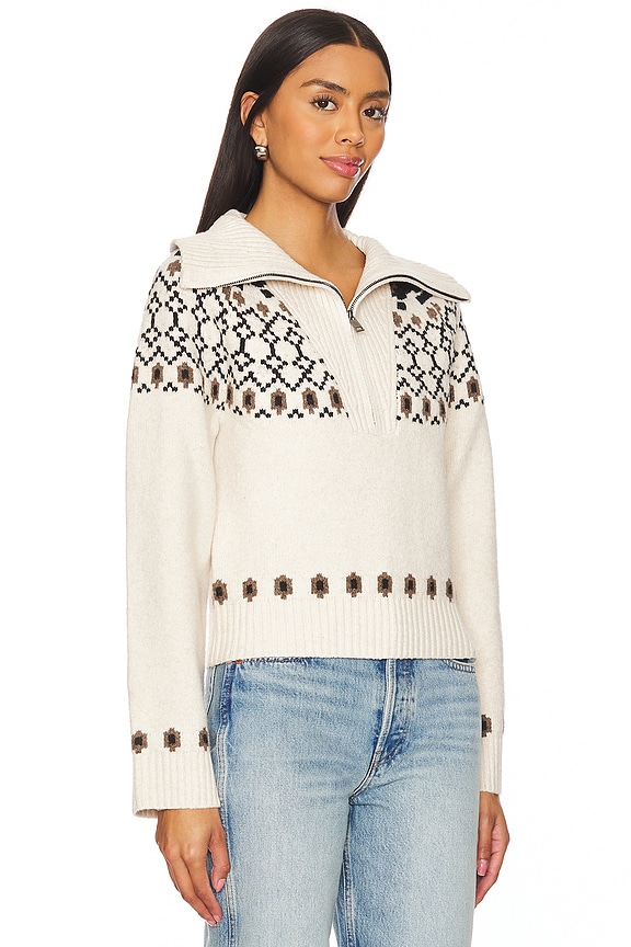 view 2 of 4 Ravina Fairisle Sweater in Ivory & Brown Multi