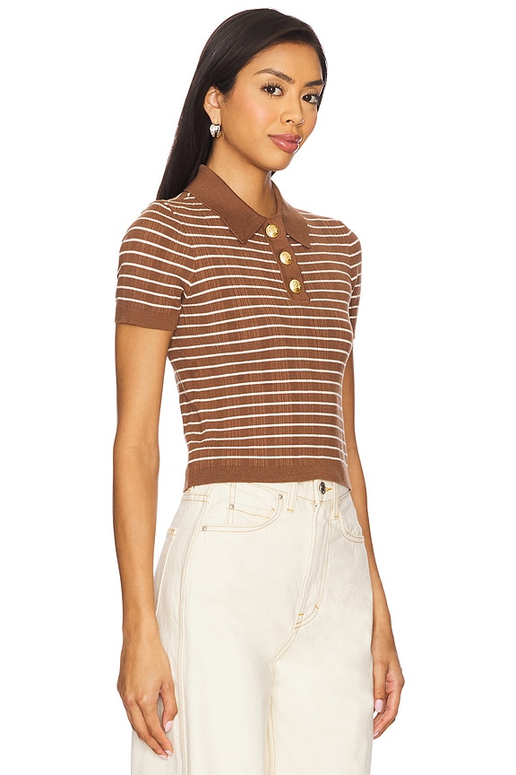 view 2 of 5 CAMELIA トップ in Brown & Ivory