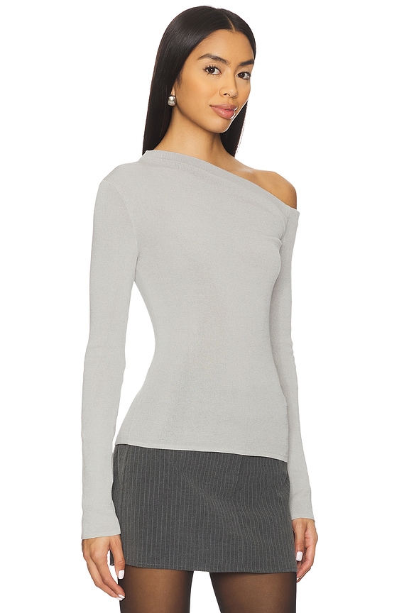 view 2 of 4 Katalina Off The Shoulder Sweater in Light Grey