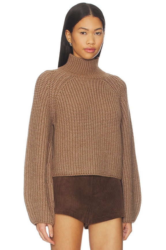 view 2 of 4 Martinea Funnel Neck Sweater in Heather Brown