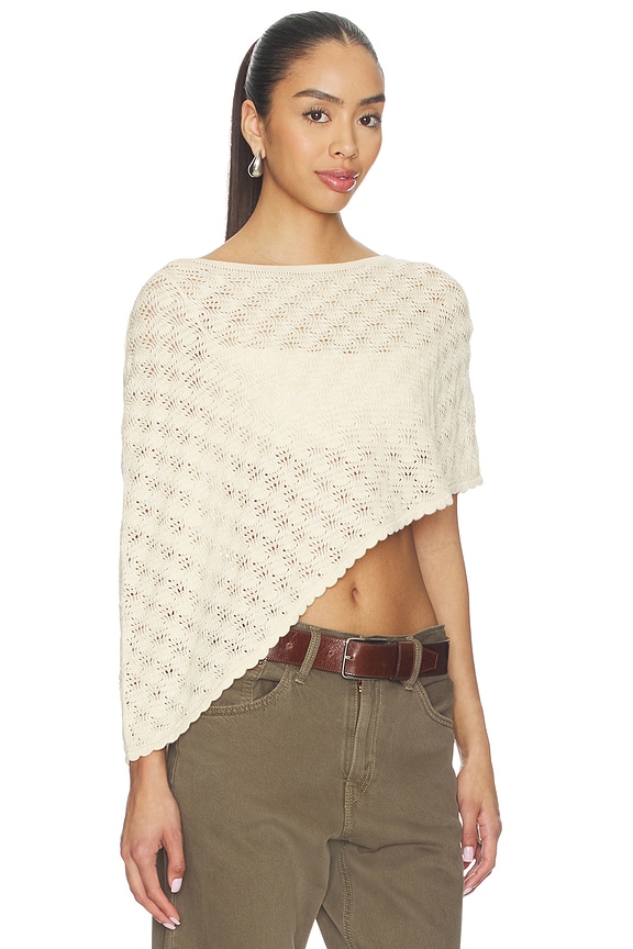 view 2 of 5 Emery Textured Poncho in Ivory