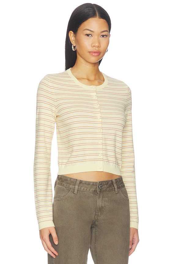view 2 of 5 CÁRDIGAN JAYLIN in Yellow & Brown Stripe