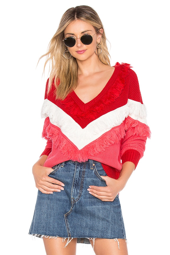 view 1 of 4 Nikki Sweater in Red & Pink