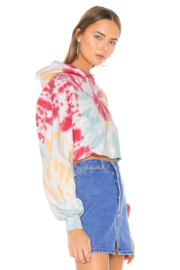 view 2 of 4 Tie Dye Crop Hoodie in Sorbet Swirl