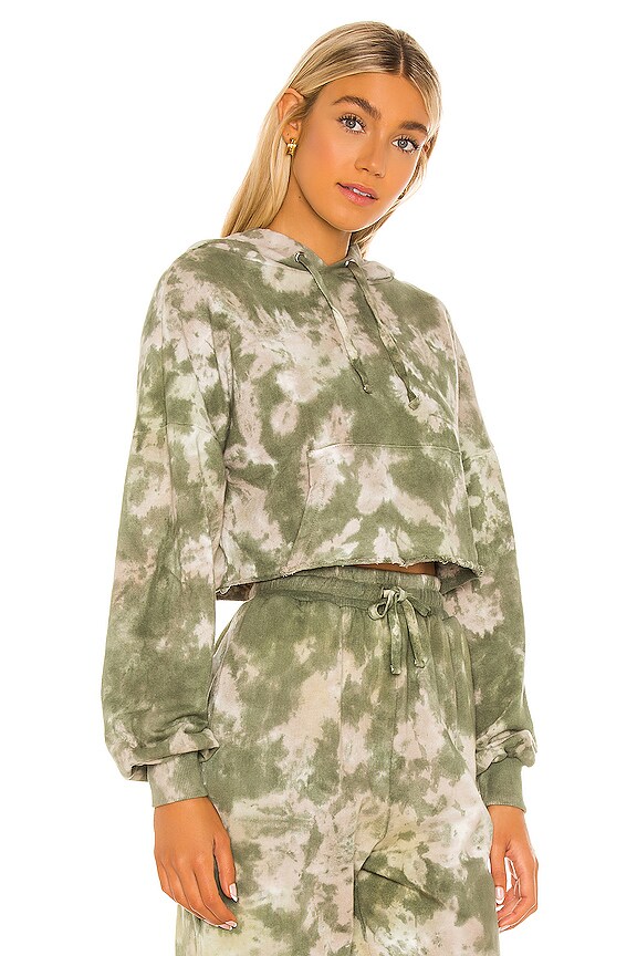 view 2 of 4 Maja Cropped Hoodie in Green Tie Dye