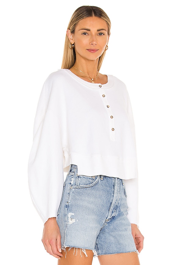 view 2 of 4 Oversized Henley Pullover in Bone